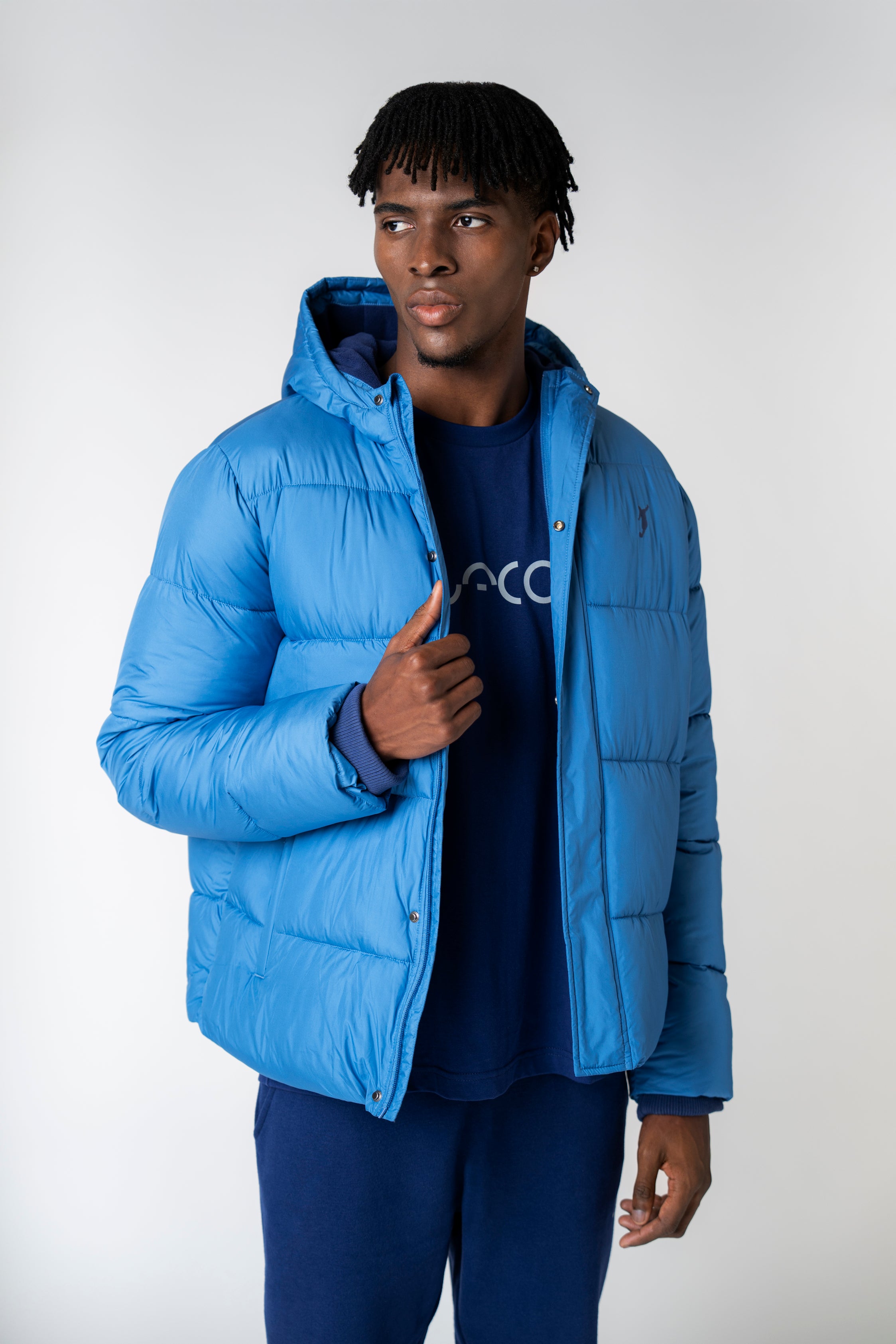 Collection of Chaqueta acolchada UACO con forro polar azul in a gallery layout